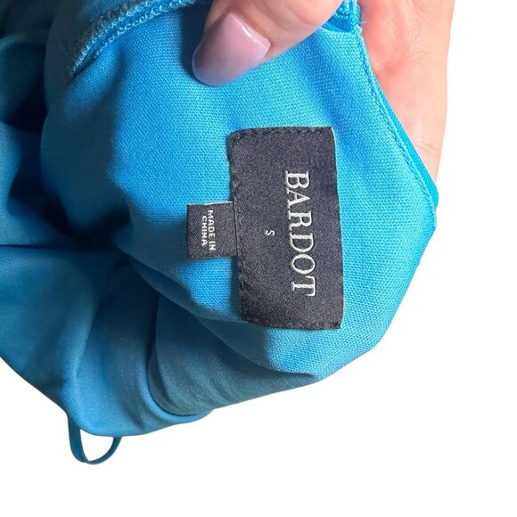 Bardot Rania Blue Mesh Ruched Bodycon Mini Dress Small - Picture 2 of 7